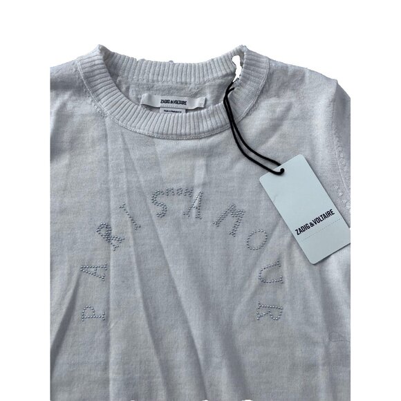 Zadig & Voltaire Paris Mon Amour Merino Wool Sweater Creme ( XS ) - Picture 4 of 6